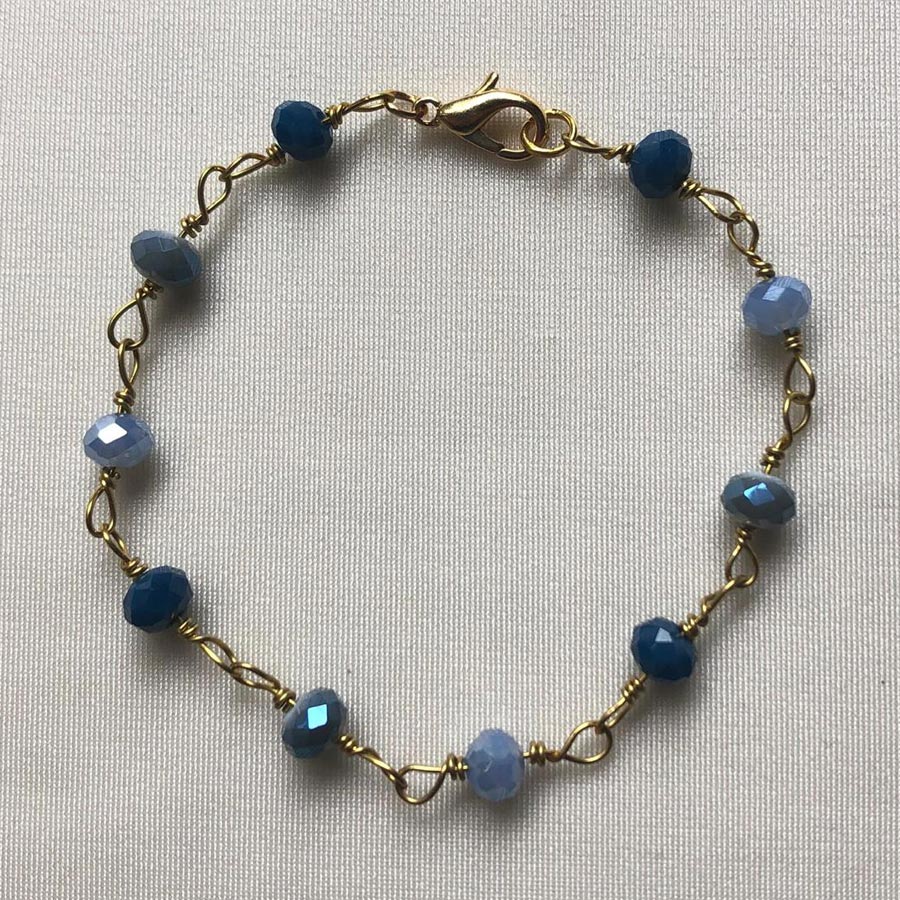 Braccialetto cristalli azzurri